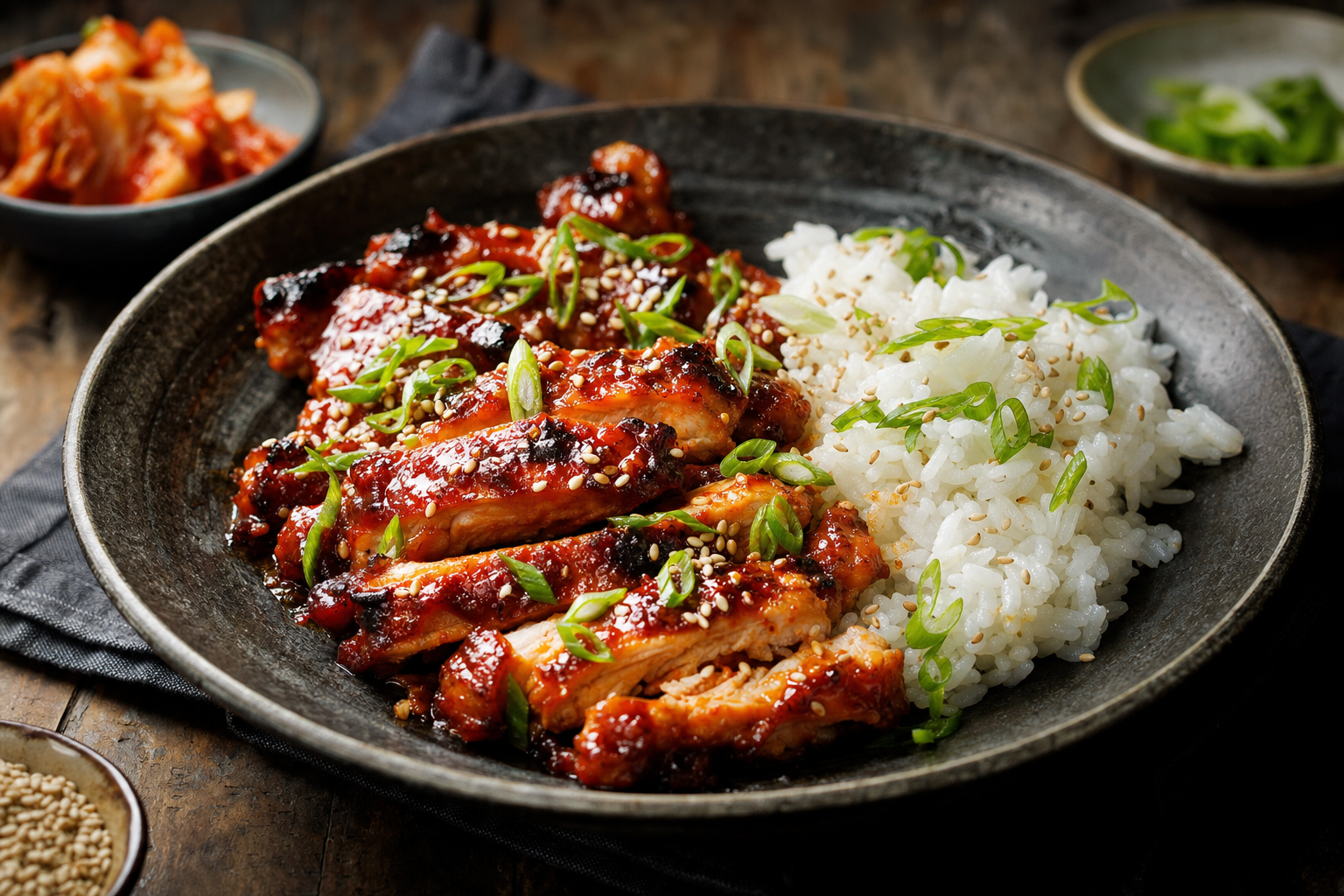 Gochujang Chicken — Sweet-hot marinated chicken with caramelized, charred edges